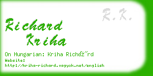 richard kriha business card